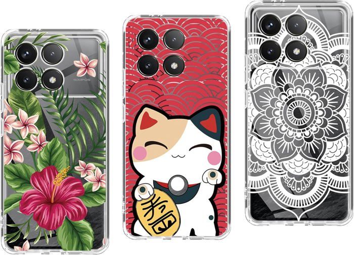 Coque de téléphone Xiaomi Poco F6 Pro 5G Lot de 3 Gel souple Antichoc Motif relief