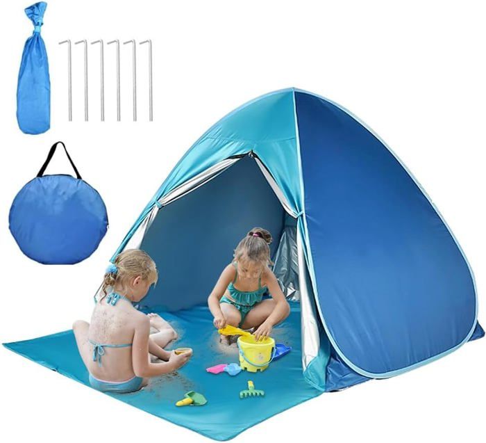 Tente De Plage Bébé Pop-Up Anti-UV 50 Outtec, Avec Poches à Sable - 6