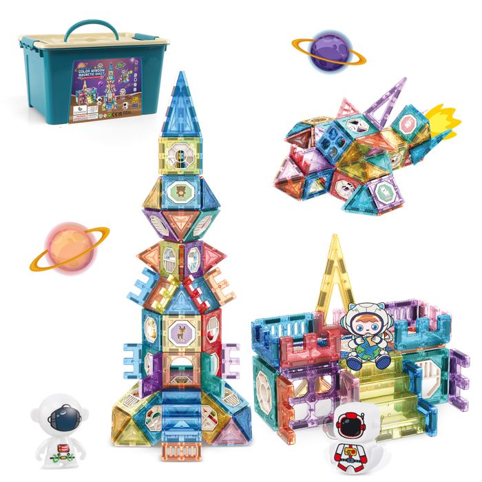 Blocs Magnétiques 138 Pièces Jeu de Construction Magnétique pour Enfants