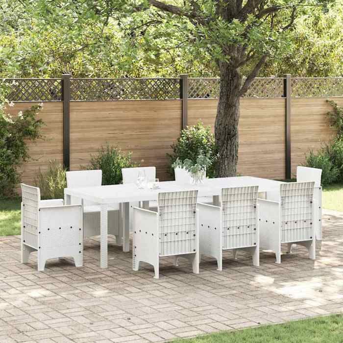 vidaXL Table de Jardin Blanc 250 x 100 x 73 cm polyrotin 871694
