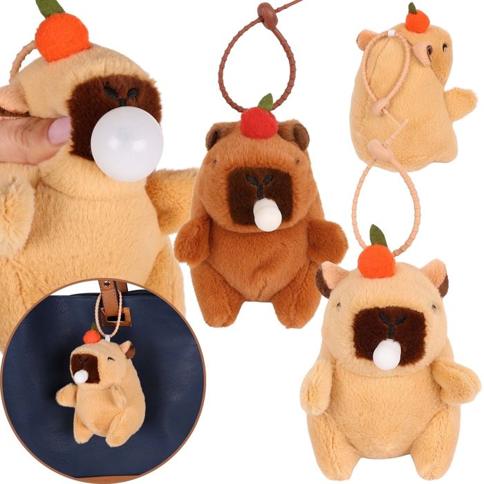 Porte-clés Capybara – 3 Pièces – Double Face : Ardoise Magnétique + Labyrinthe – PVC – Anti-stress – Cadeau