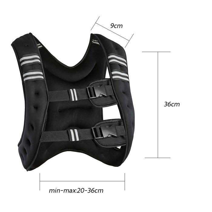 Gilet lesté de 10 kg en tissu Lycra couleur noire idéal pour les entraînements en salle de sport QUIIENCLEE