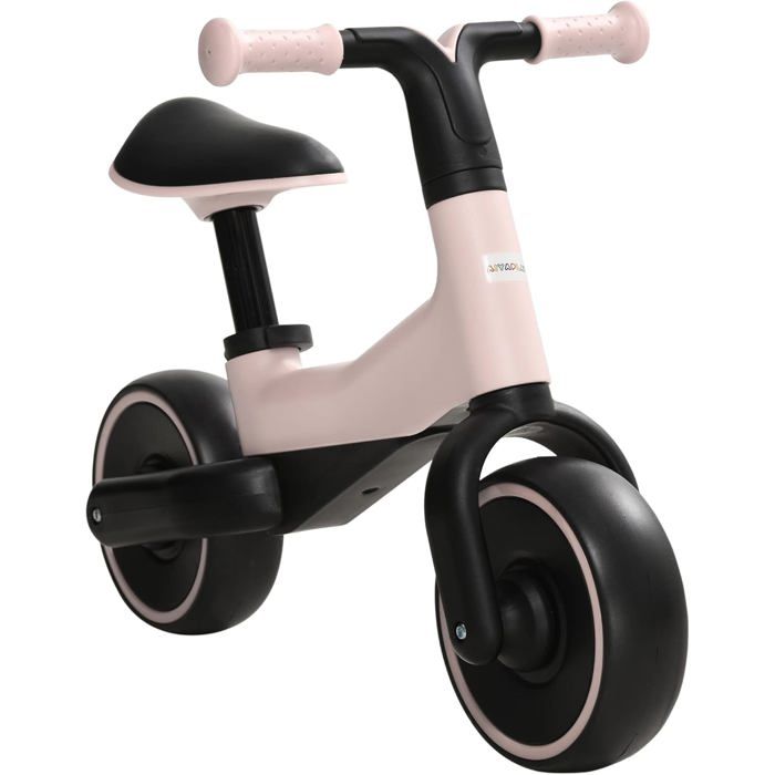 Draisienne HOMCOM Sans Pédales 12 Pouces Pour Enfants De 2 à 5 Ans – Selle Réglable, Suspension, Cadre Acier