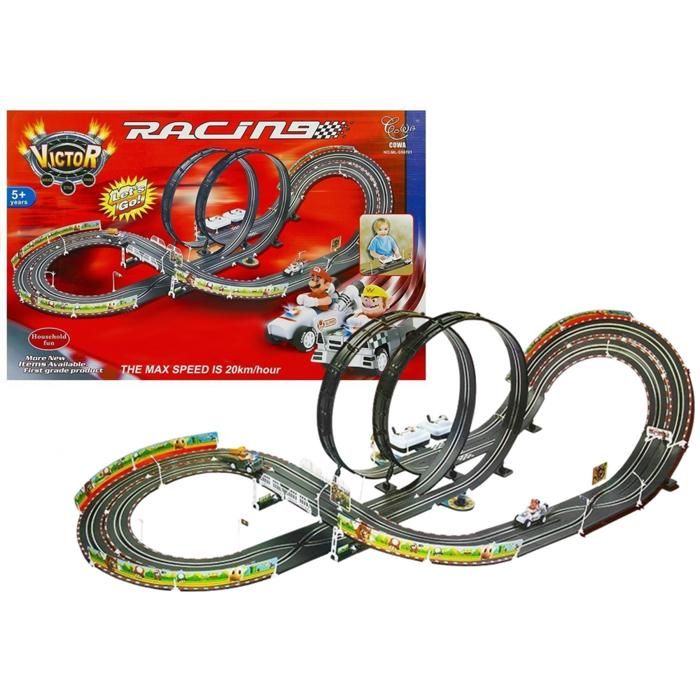 Circuit de course électrique 452 cm - 2 voitures Mario RC 20 km/h LEDs