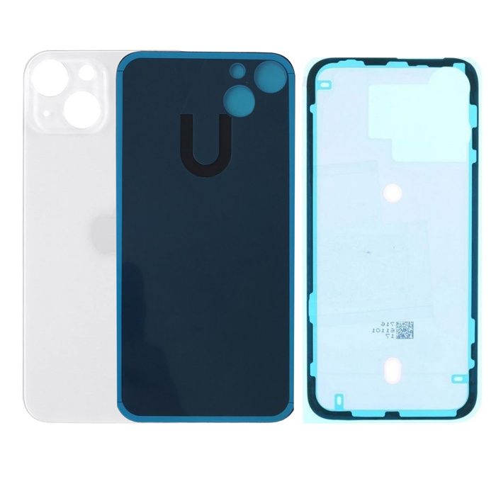 Vitre Arriere Remplacement iPhone 13 Lumiere Stellaire Blanc avec Autocollant
