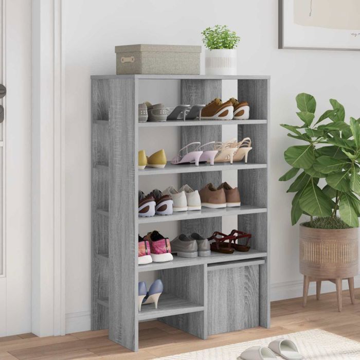 Meuble a chaussures Vidaxl Cabinet à chaussures 2 pcs Gris Sonoma Bois dingénierie