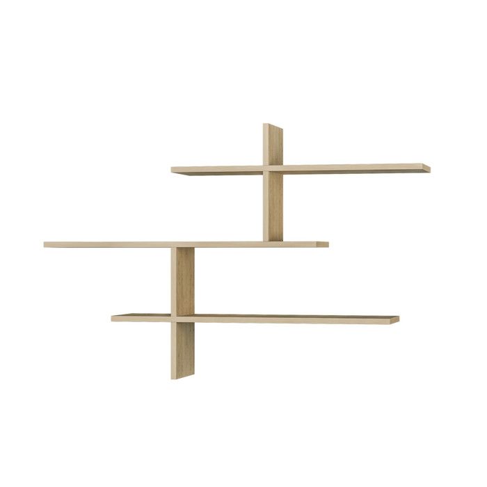 Étagère murale en bois Leo - 123 x 22 x 80 cm - Chêne Étagère murale en bois Leo - 123 x 22 x 80 cm - Chêne