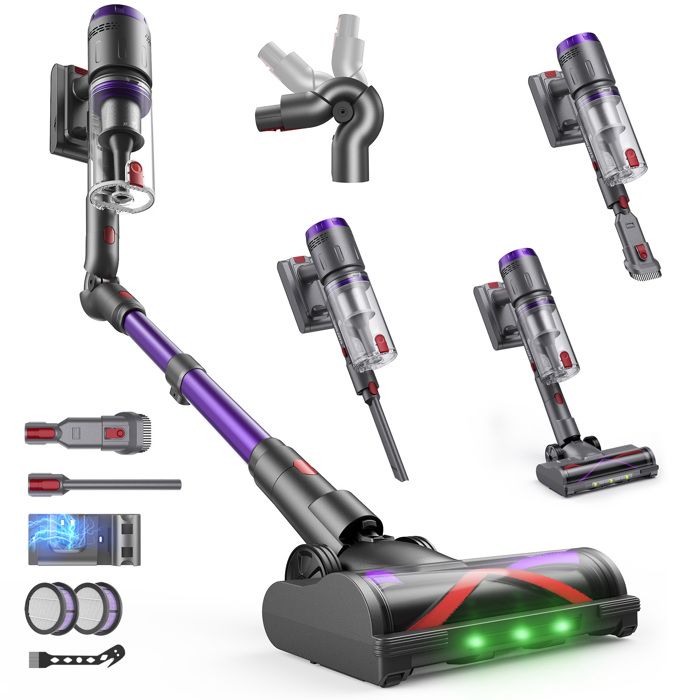 Aspirateur Balai sans Fil CIRCLIO K90 Fold - 58 kPa 600 W 90 min 1.6 L - Tube Pliable - Écran LED - Autoportant - pour Tapis