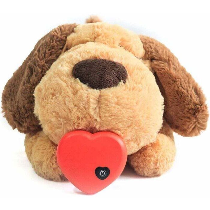 Jouet pour Chiot - Aide comportementale Battement de cœur - Peluche Chaude pour Animal de Compagnie Chien