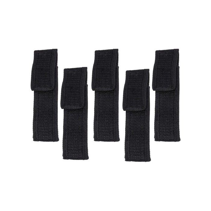 Pochettes de rangement pour lampe torche - Lot de 5 pièces - Noir - Dimensions 14x35x1 cm - Tissu durable