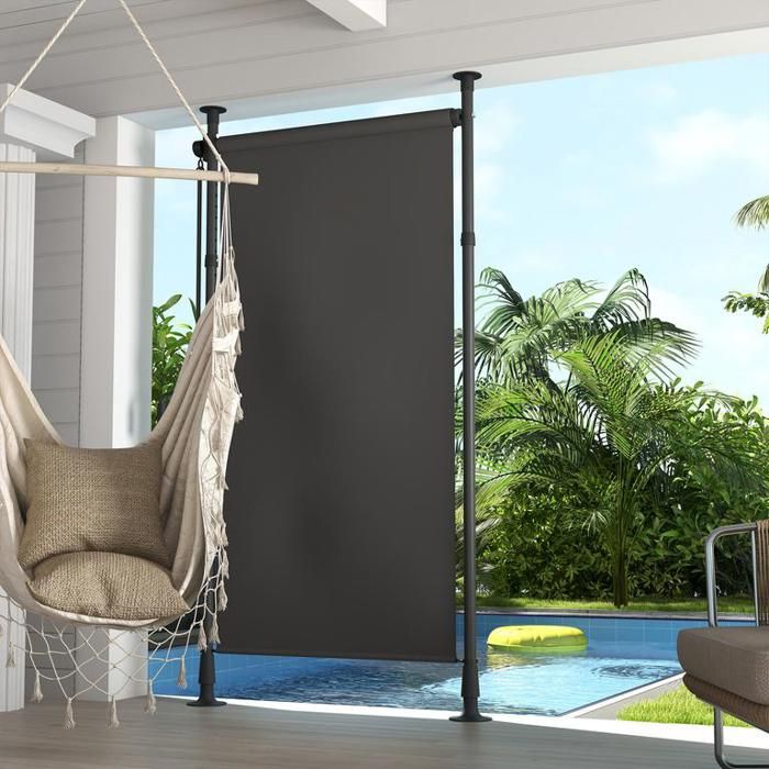 Store vertical pare-soleil store de balcon 120 x 220-310 cm résistant aux intempéries avec manivelle