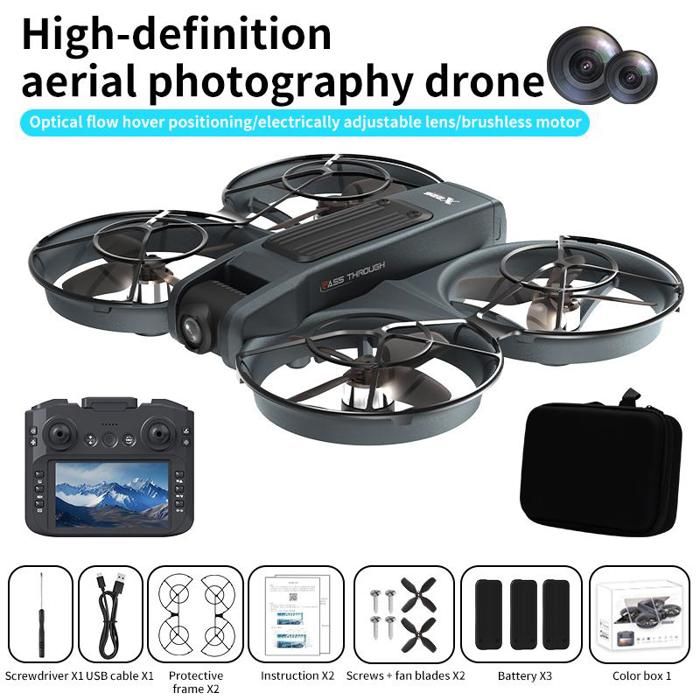 Drone OBEST GPS 1080P Écran 4.5 Pouces - Moteur Brushless, Évitement Obstacles, 260g, 20 Min De Vol
