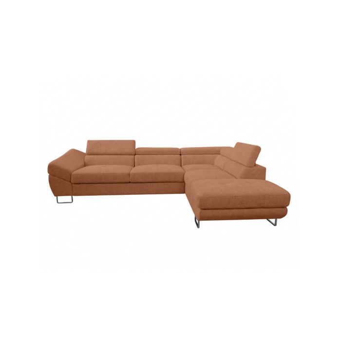 Canapé dangle CASSIOPE convertible avec coffre en tissu - Terracotta - Angle Droit