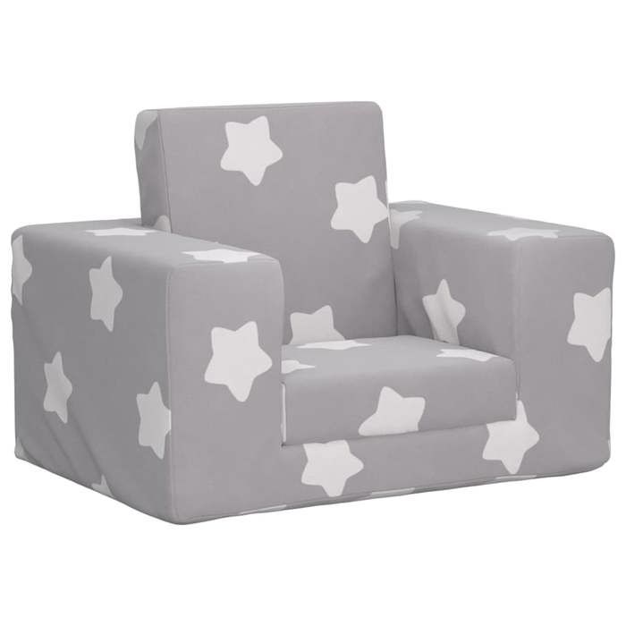 Gris Fauteuil Salon - JILLES® Canapé-lit - pour salon/bureau - pour enfants - gris clair - avec étoiles Peluche douce MEU4222358911