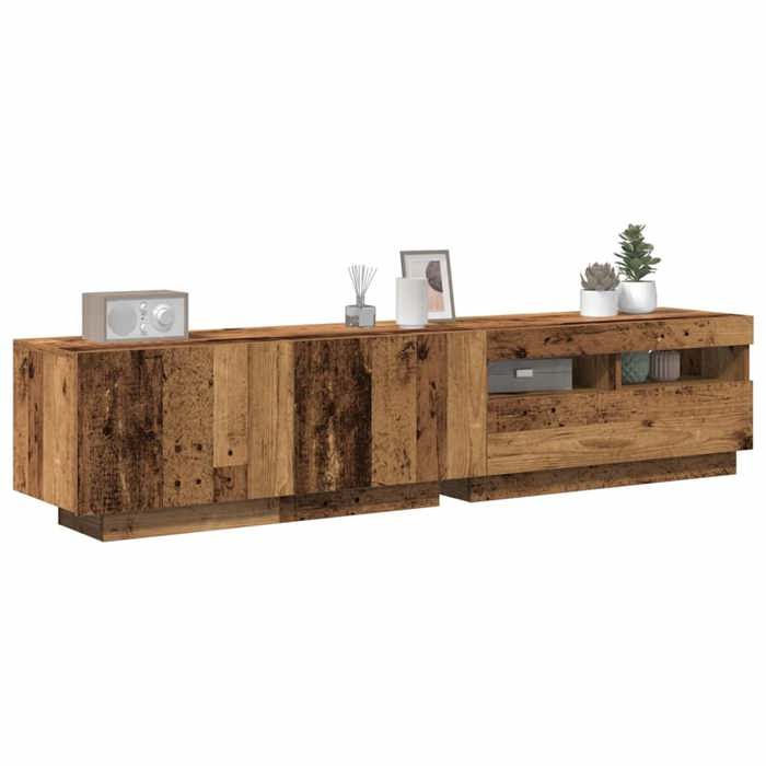 Basboard salon VIDAXL Meuble HIFI avec lumières LED chêne artisanal bois dingénierie[10810]