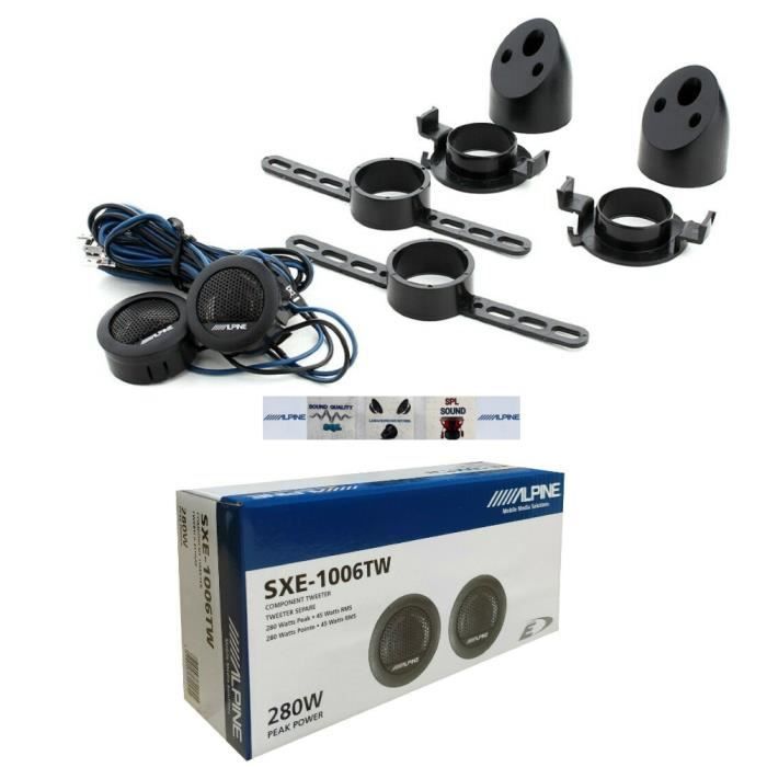 2 ALPINE SXE-1006TW tweeters 45 watt rms 280 watt max 3 cm de diamètre ...