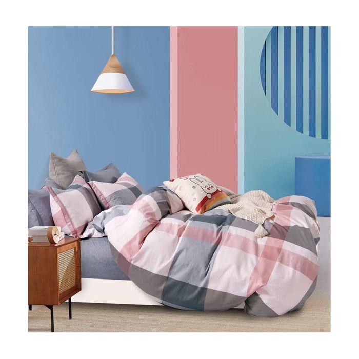 Superbe Kit De Dessus De Lit Tour Prédécoupé En Flanelle Fleurie Bleue Et Rose 40