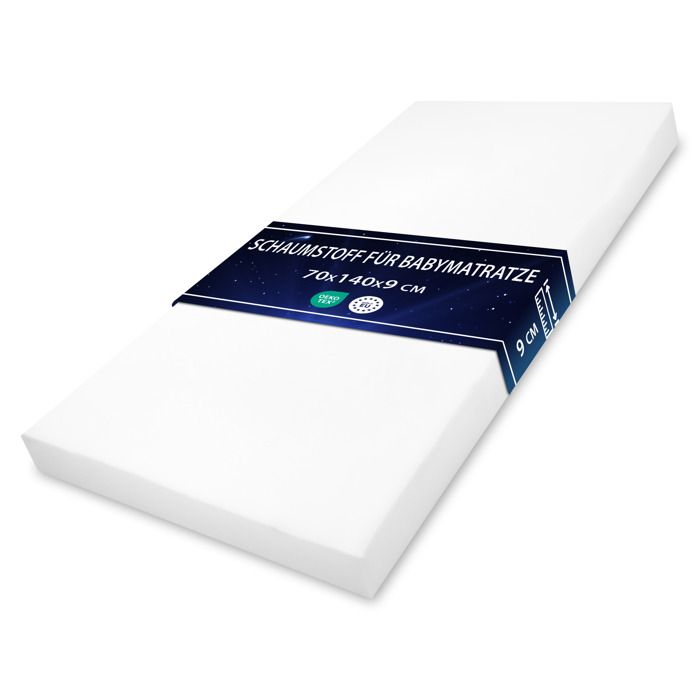 Mousse pour matelas bebe 70x140 cm - Bébé respirant garniture en mousse matelas pour lits sol ou berceau 70 x 140 sans housse