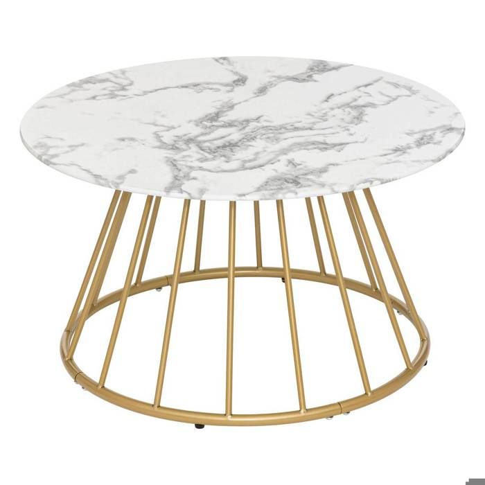 Table basse Rayo effet marbre blanc D70cm - Atmosphera Créateur dintérieur Table basse Rayo effet marbre blanc D70cm - Atmosphera Créateur dintérieur