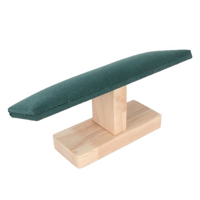Présentoir De Montres Et Bracelets En Bois Vert Velours - Support Bijoux Amovible T-Bar
