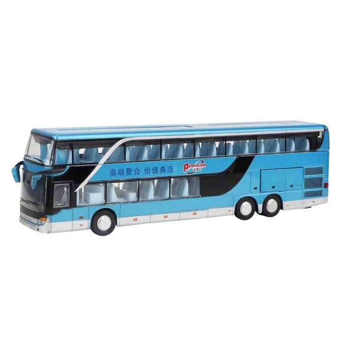 BOYOU électrique 1:50 Alliage Modèle de Bus Impériale Jouet Modèle avec musique légère - Bleu- Cadeau No?l pour homme enfant