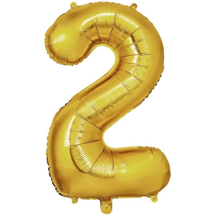 Ballon Chiffre 2 Noir 101 Cm Numero 2 Ballon Anniversaire Chiffre 2 Ans  Garcon Pour Enfant Décorations De Fêtes D'Anniversai[J2036]