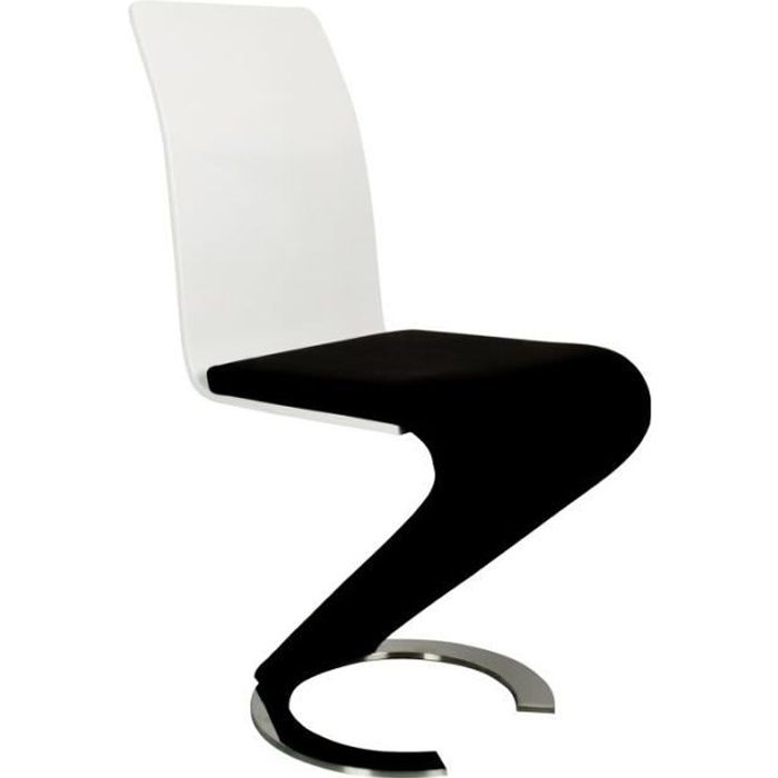 Chaise design noir et blanc lot de 2  Cdiscount Maison
