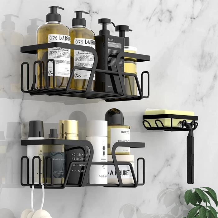 Étagère Salle De Bain Sans Perçage 2 Pièces Dealswin - Grande Capacité, Adhésif Puissant, Acier Inox, Rangement Douche