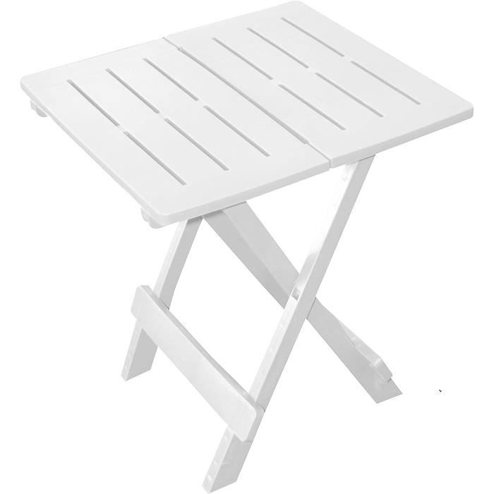 Table De Jardin Pliante Verte 45x43x50 Cm - En Plastique Résistant, Capacité 12 Kg, Design à Lattes