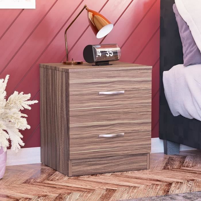 Lit 140x190 avec sommier et table de chevet