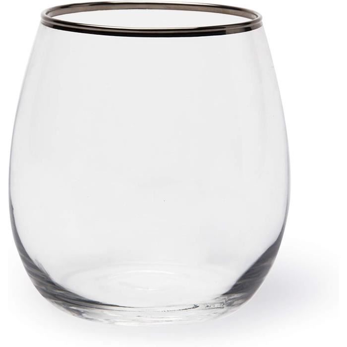Lot De 3 Verres à Eau Excelsa Dripping - Verre Pressé 25cl - Design Gouttes - Lavable Lave-Vaisselle