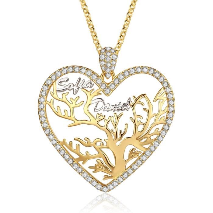 Collier Arbre De Vie - Chaîne Argentée - Idée Cadeau Saint-Valentin