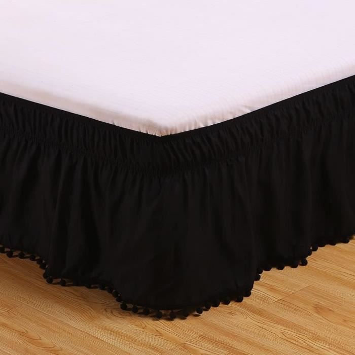 Cache-sommier Plissé Doux 35 Cm – Microfibre Polyester Résistant Aux Plis, Décoloration, Taille 160x200 Cm (crème)