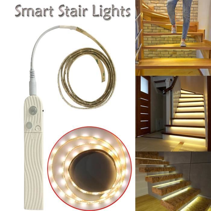 les lumieres d escalier intelligentes s allument lorsque vous marchez dessus eclairage d escalier a induction de nuit o1722 cdiscount bricolage