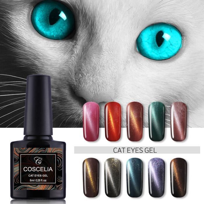 Lot de10 Flacons Cat Eye Magie Oeil De Chat Gel A Ongle Vernis Semi Permanent Nail Art