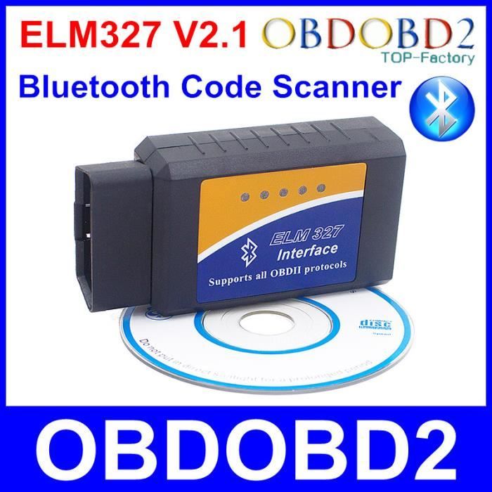 Dernière version ELM327 Bluetooth V2.1 OBD2 OBDII ELM 327 Outil de diagnostic sans fil supporte les 7 types OBD Protocoles An-1227