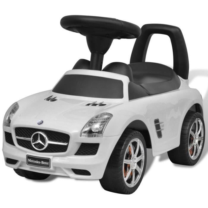 Porteur Bébé 3 En 1 Mercedes-Benz GOPLUS - Pousse-pousse, Marcheur, Voiture à Chevaucher - Pour 1 à 3 Ans, Charge 25 Kg - Klaxon, Bruit Moteur, Rangement - 2