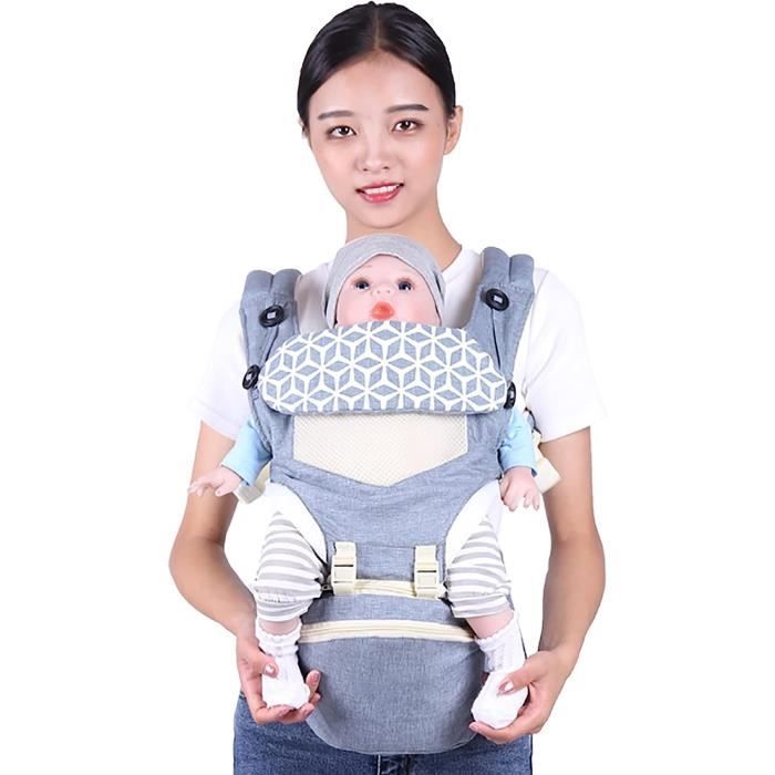 Porte-bébé Ergonomique Ventral/dorsal Treer - Pour Nouveau-né à 20 Kg, 3 Positions, Respirant