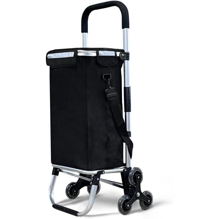 Chariot de Courses 6 Roues en Aluminium avec Compartiment Impermeable Isotherme de Courses
