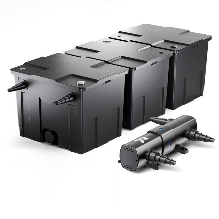 Wiltec Kit complet: CBF-350C Filtre de bassin jusquà 90000 L Biologique CUV-224 lampe uv UVC Clarificateur avec 24 Watt Puissance Wiltec Kit complet: CBF-350C Filtre de bassin jusquà 90000 L Biologique CUV-224 lampe uv UVC Clarificateur avec 24 Watt Puissance