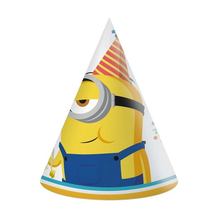Chapeaux de fête - Minions - Jaune - Enfant - Mixte - Lot de 6