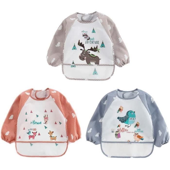 Bavoir Manches Longues Tablier Bebe Repas Bavoir Bebe Impermeable Salopette Enfant Tablier De Peinture Enfant 1 3 Ans 3 Pcs 770 Cdiscount Puericulture Eveil Bebe