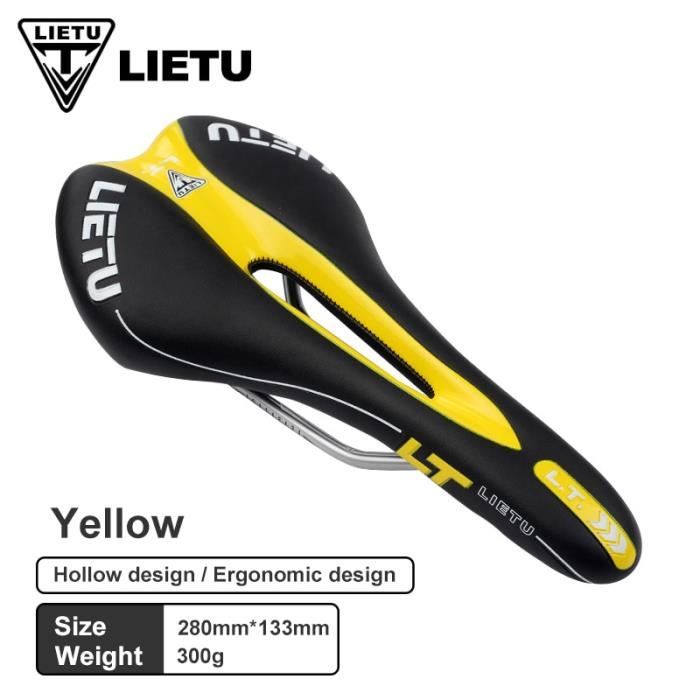 Selle De Vélo SGODDE Confort Gel Cuir PU – Noir/Bleu – Pour VTT Et Vélo De Route