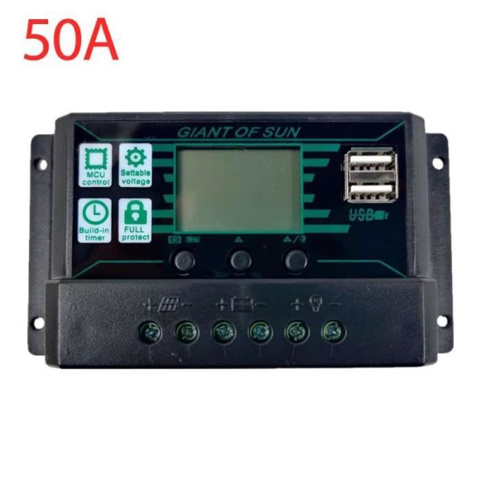 Régulateur de charge solaire - VGEBY - 50A - MPPT - 12/24V - Écran LCD