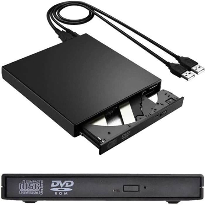 RETOO Lecteur CD Externe avec câble USB 2.0 A, B, graveur Portable et à  Faible Bruit, DVD RW Drive Plug & Play, Slim SuperDrive pour Ordinateur