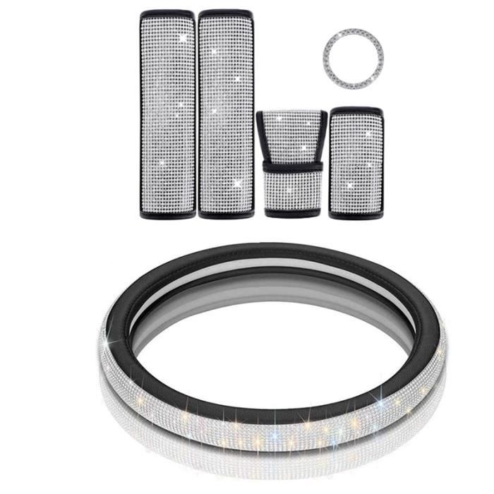 Lifetooler Housse Volant Paillette Strass Cristal 38cm - Antidérapant Brillant Noir Blanc