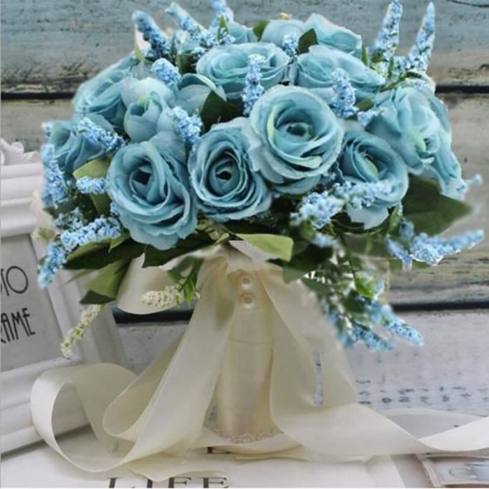 Bleu - Bouquet de fleurs séchées, accessoires de mariage, fleurs  artificielles blanches et roses - Cdiscount Maison