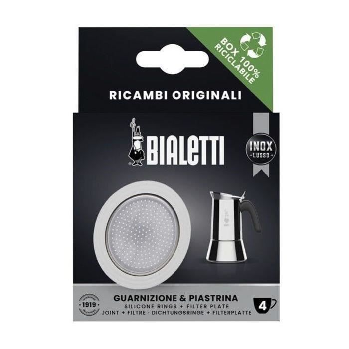 BIALETTI - Filtre inox + 1 joint silicone pour cafetières Italiennes inox 4 tasses