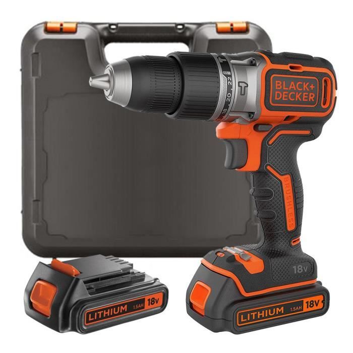 Black Decker Bl188k1b Perceuse A Percussion Sans Fil 18v 2x Batteries Coffret Achat Vente Visseuse Devisseuse Black Decker Bl188k1b Per Cdiscount