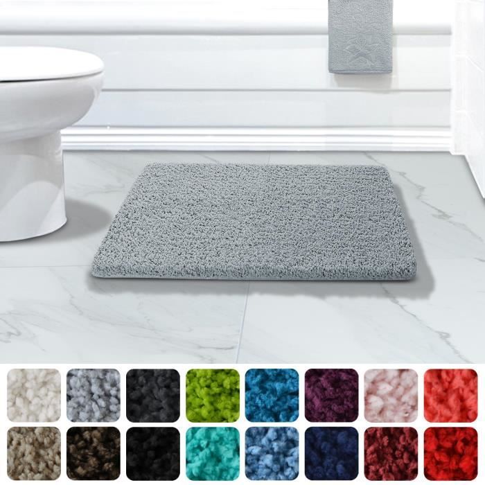 tapis de bain absorbant casa pura gris clair 70x120 cm sortie de douche wc toilette epais antiderapant cdiscount maison